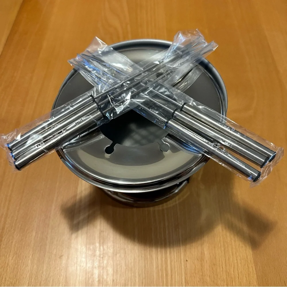Crate & Barrel NEW Cheese/Chocolate Fondue SS Set